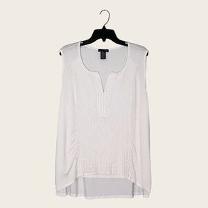 RXB Bright White Lace Sleeveless Tank Top
